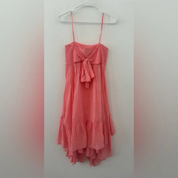 J Crew Cotton Voile Bow Front Beach Dress Hi Low Hems Coastal Resort NWT Sm - Picture 1 of 10